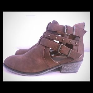 Brown ankle booties